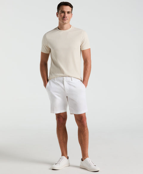 8" Flat Front Linen Cotton Short (Bright White) 