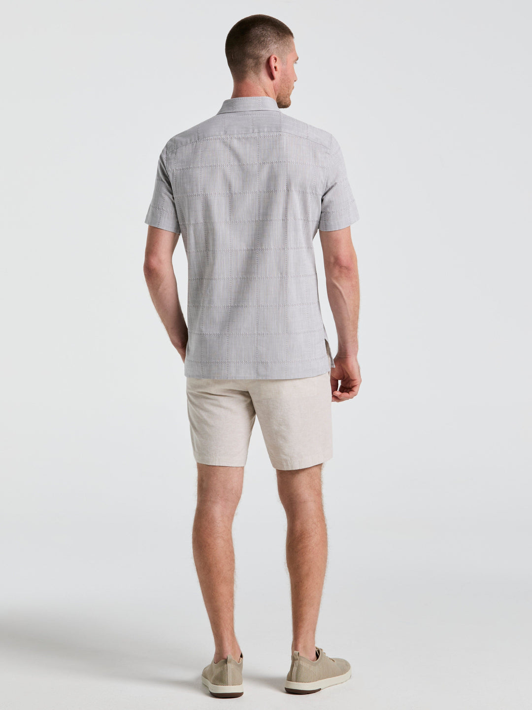 8" Flat Front Linen Cotton Short (Natural Linen) 
