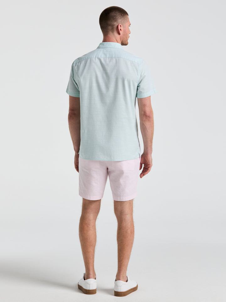 8" Flat Front Linen Cotton Short (Barely Pink) 