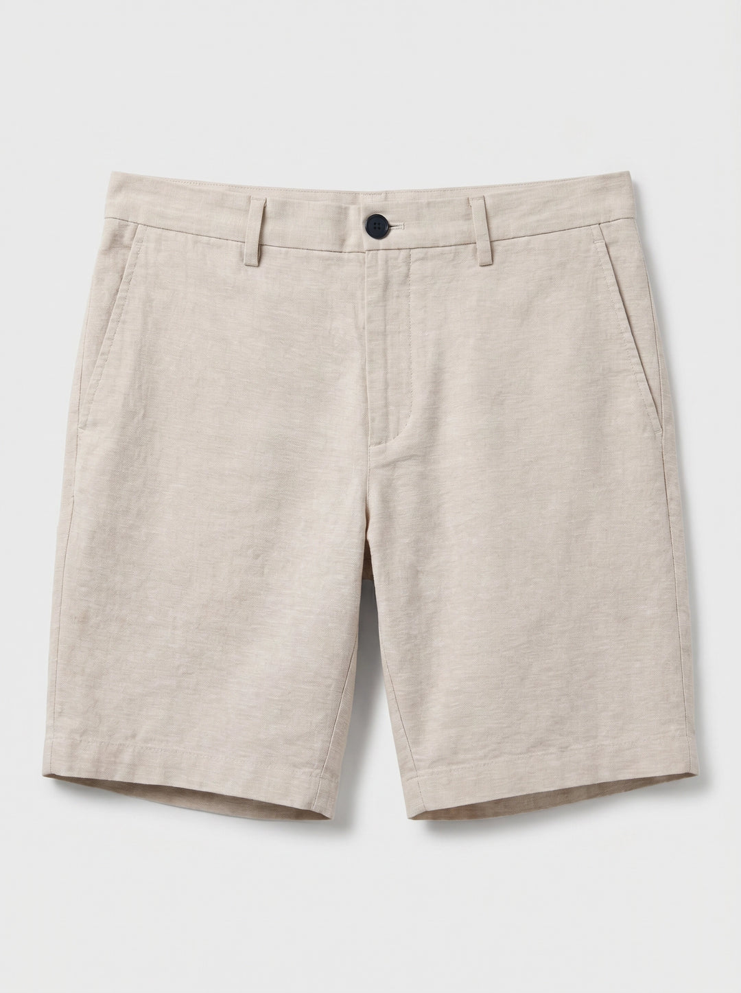 8" Flat Front Linen Cotton Short