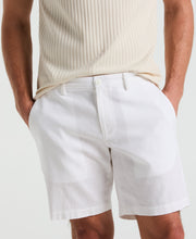 8" Flat Front Linen Cotton Short (Bright White) 