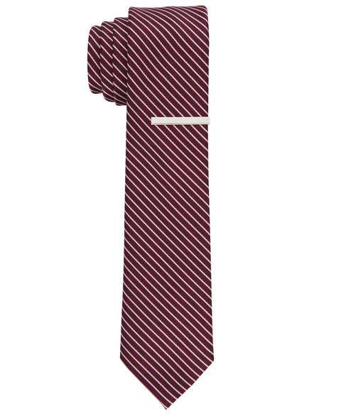 Amsell Stripe Slim Tie (Red) 