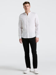 Banded Collar Shirt (Bright White) 
