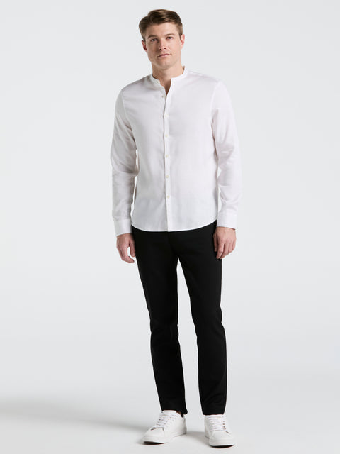 Banded Collar Shirt (Bright White) 