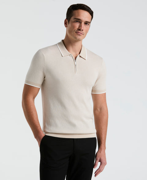 Bi-Color Stitch Zip Polo (Moonstruck) 