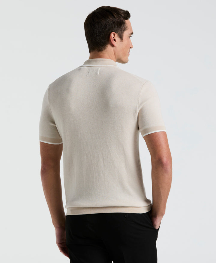 Bi-Color Stitch Zip Polo (Moonstruck) 