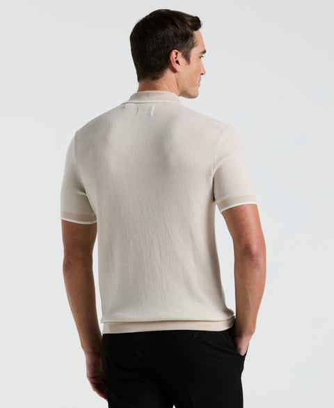 Bi-Color Stitch Zip Polo (Moonstruck) 