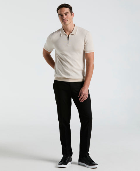 Bi-Color Stitch Zip Polo (Moonstruck) 