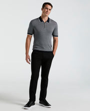 Bi-Color Stitch Zip Polo (Dark Sapphire) 