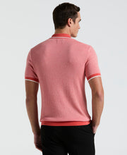 Bi-Color Stitch Zip Polo (Burnt Sienna) 