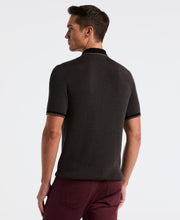 Bi-Color Stitch Zip Polo (Black) 