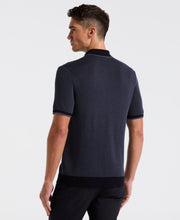 Bi-Color Stitch Zip Polo (Vintage Indigo) 