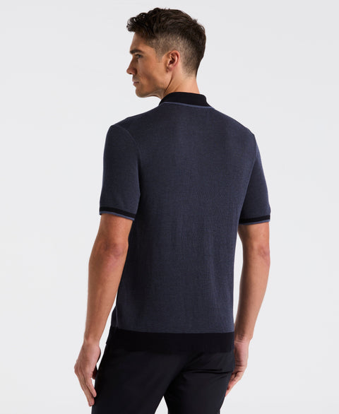 Bi-Color Stitch Zip Polo (Vintage Indigo) 