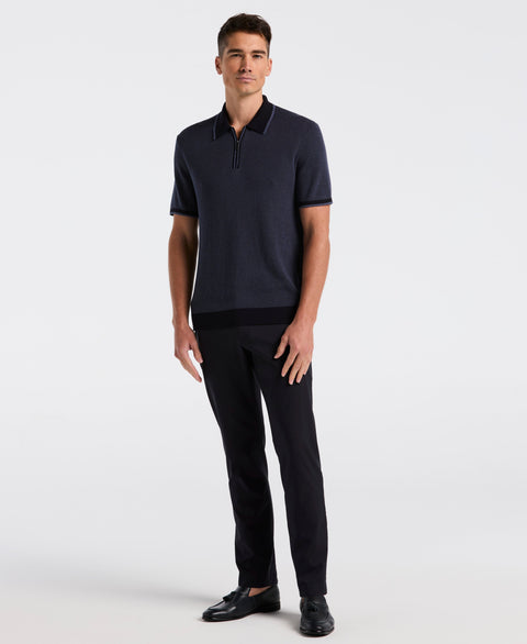 Bi-Color Stitch Zip Polo (Vintage Indigo) 