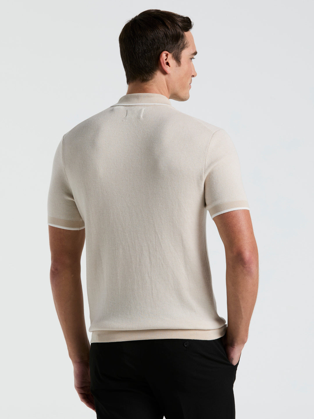 Bi-Color Stitch Zip Polo (Moonstruck) 