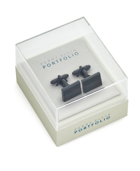 Black Coated Cuff Links (Blk) 