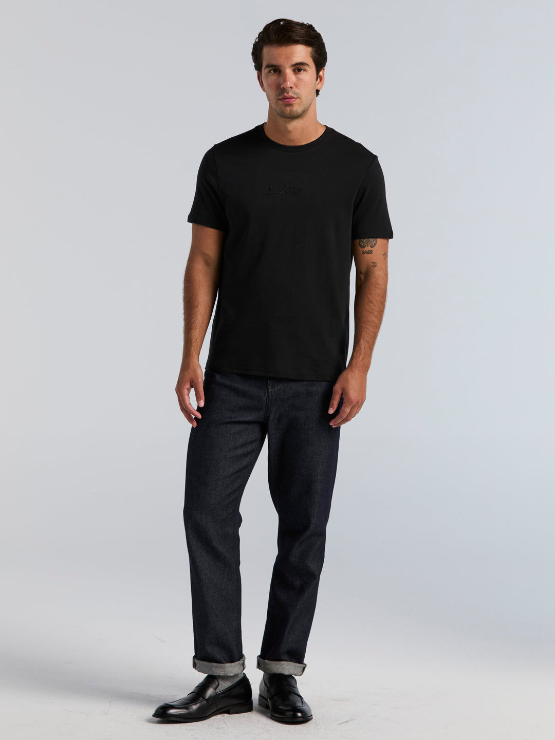 Bold Signature Crew Neck Tee (Dark Sapphire) 