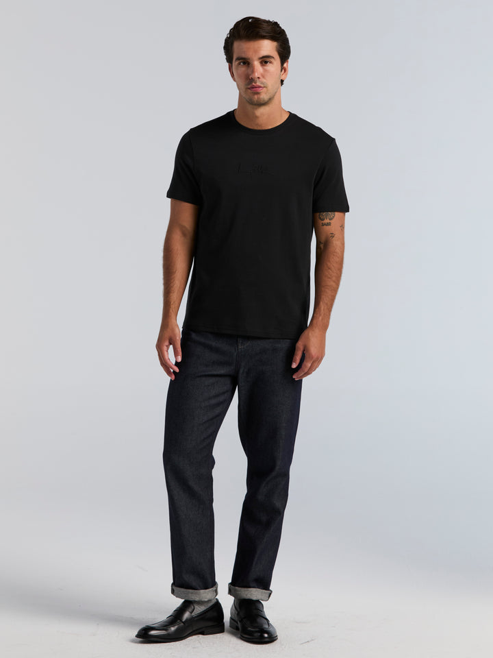 Bold Signature Crew Neck Tee (Dark Sapphire) 