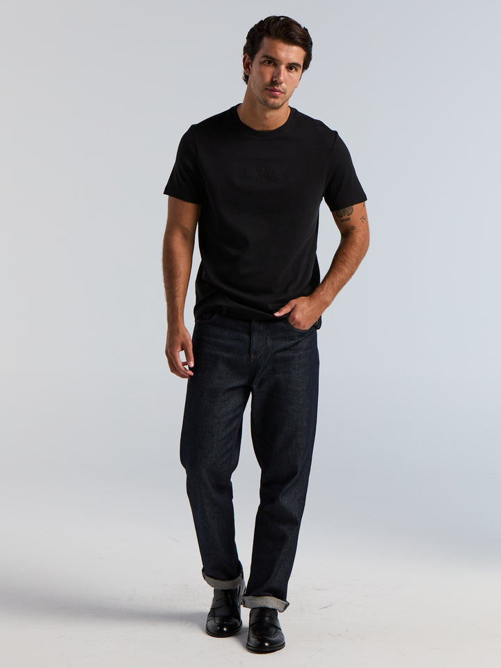 Bold Signature Crew Neck Tee (Dark Sapphire) 
