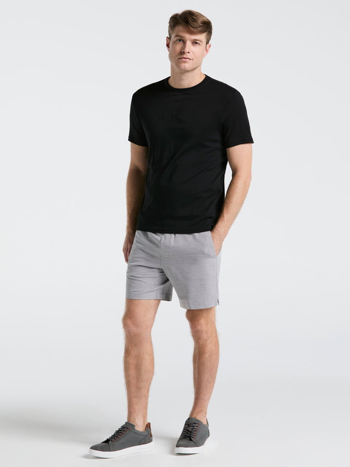 Bold Signature Crew Neck Tee (Black) 