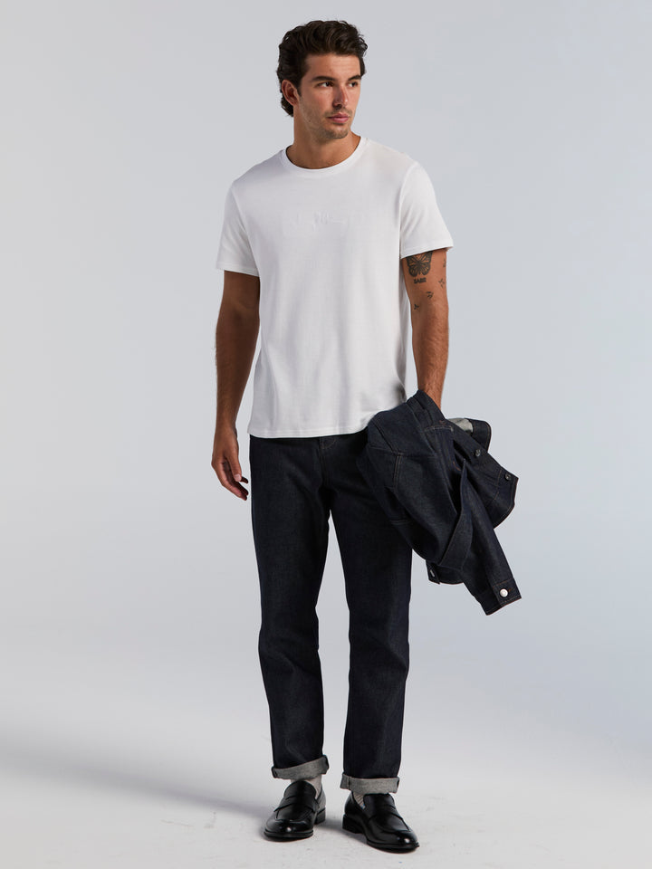 Bold Signature Crew Neck Tee (Bright White) 