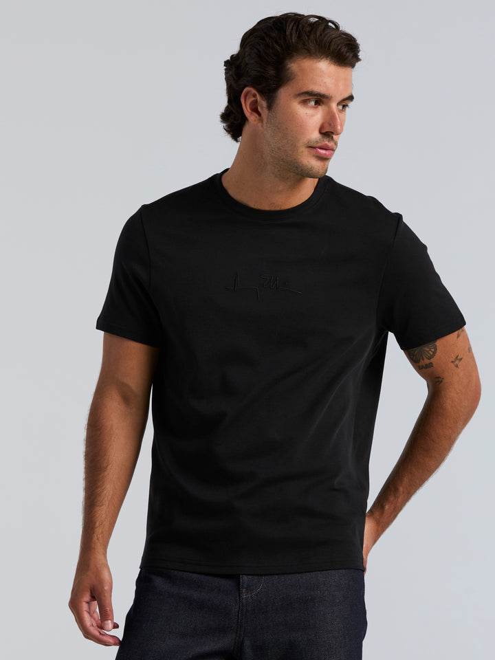 Bold Signature Crew Neck Tee (Dark Sapphire) 