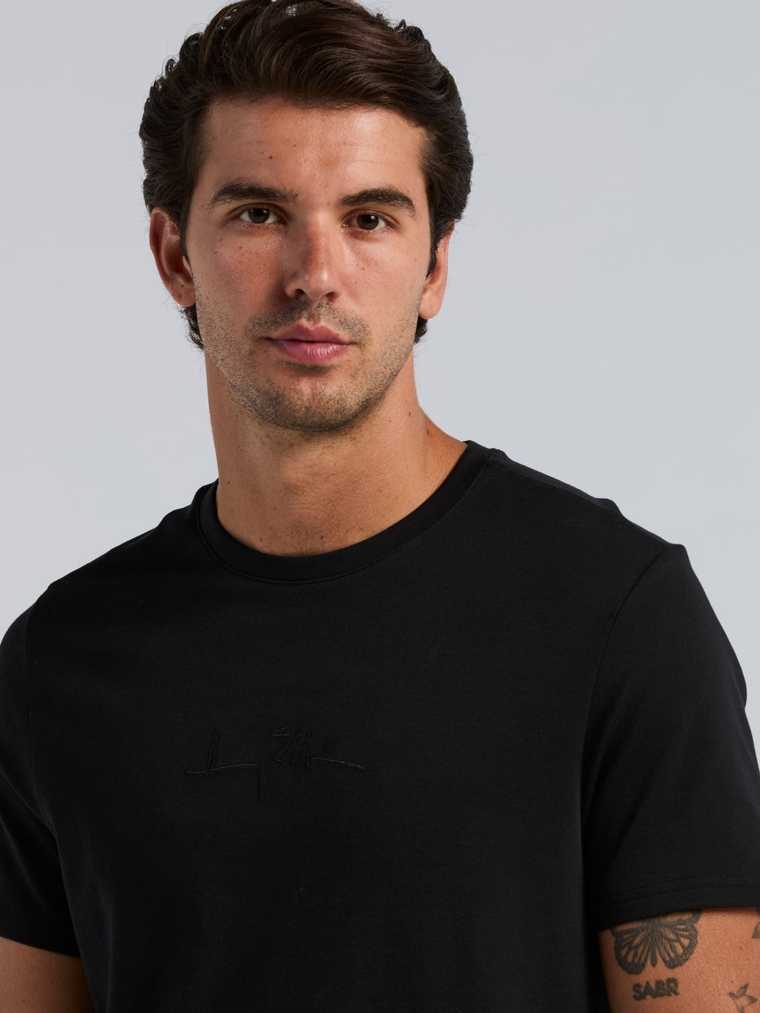 Bold Signature Crew Neck Tee (Dark Sapphire) 