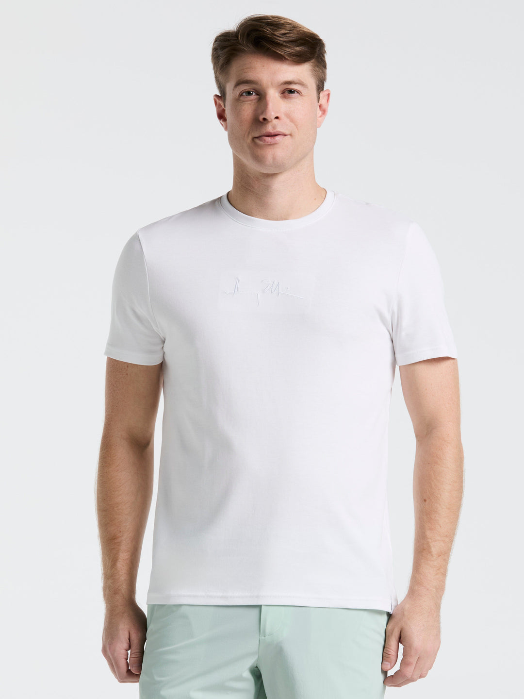 Bold Signature Crew Neck Tee (Bright White) 