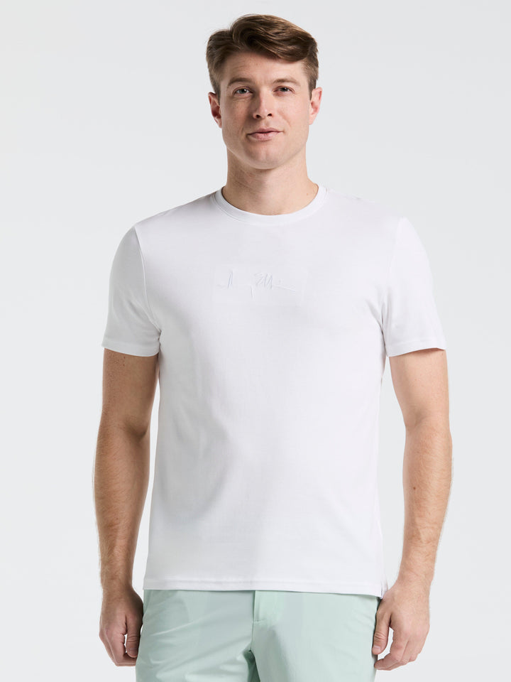 Bold Signature Crew Neck Tee (Bright White) 