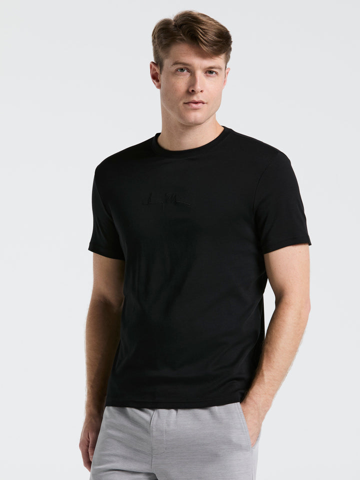Bold Signature Crew Neck Tee (Black) 