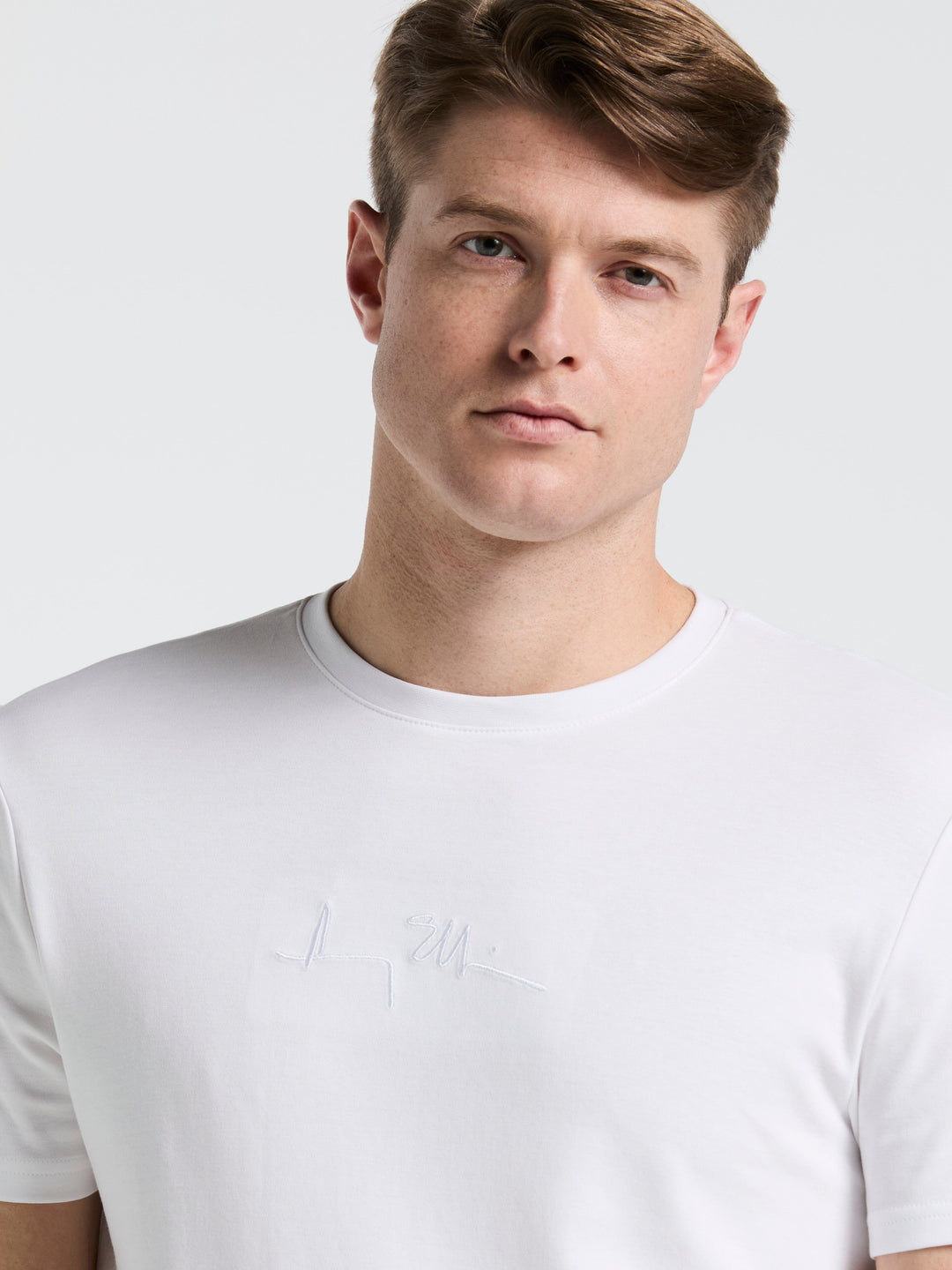 Bold Signature Crew Neck Tee (Bright White) 