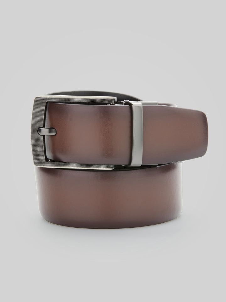Cabernet Brown Leather Belt with Silver Buckle (Brn30) 