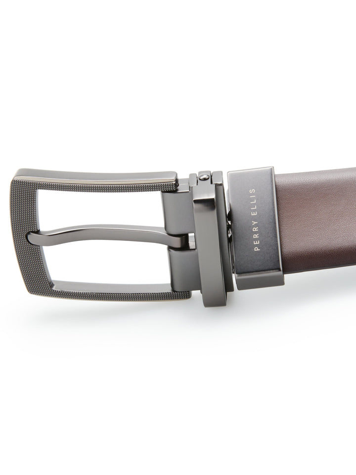 Cabernet Brown Leather Belt with Silver Buckle (Brn30) 