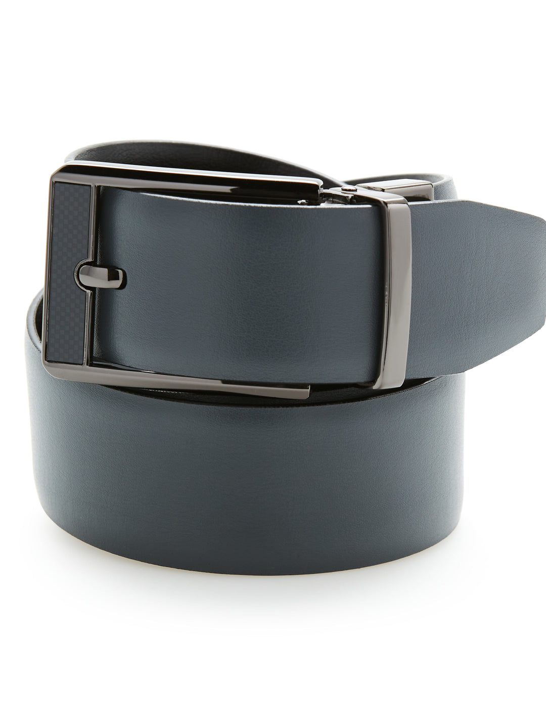 Carbon Black Leather Belt with Silver Buckle (Blk20) 