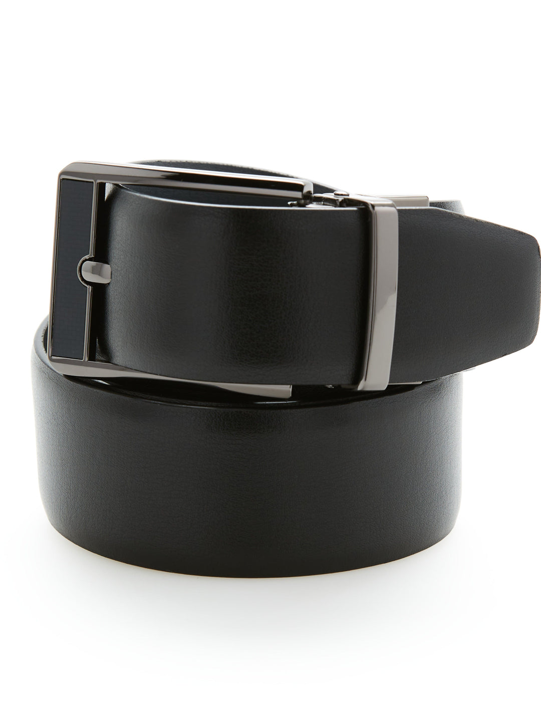 Carbon Black Leather Belt with Silver Buckle (Blk20) 