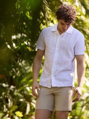 Chain Stitch Cotton Camp Shirt