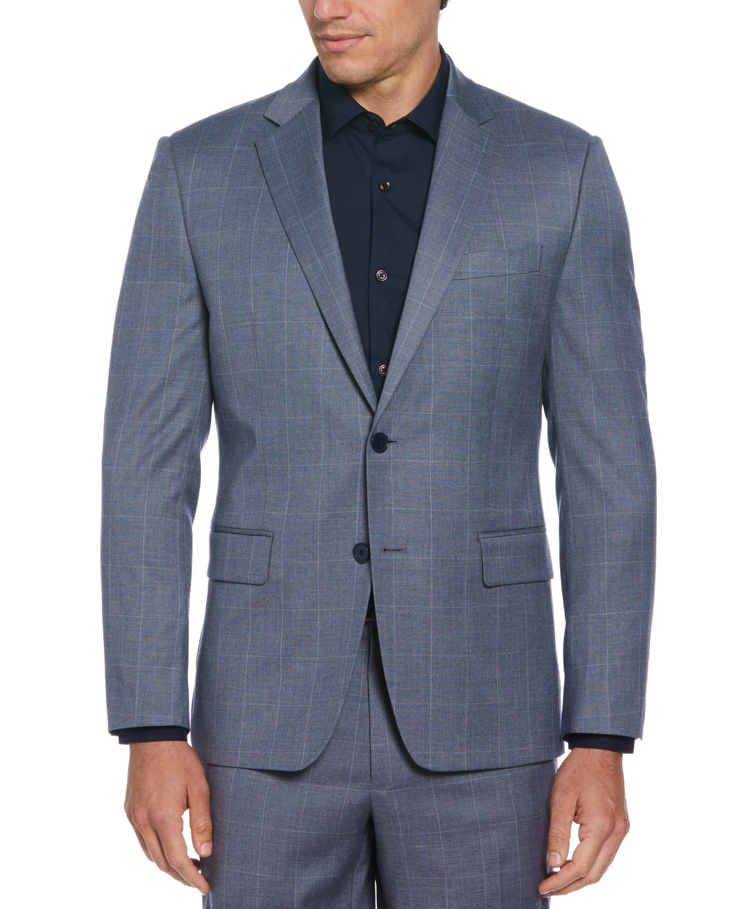 Gray Plaid Suit Jacket (Denim) 