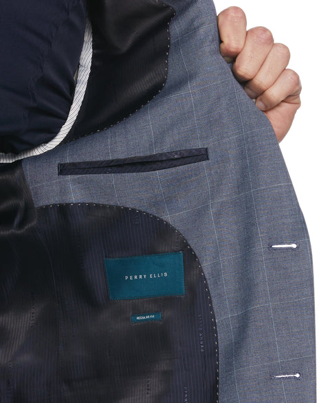 Gray Plaid Suit Jacket (Denim) 