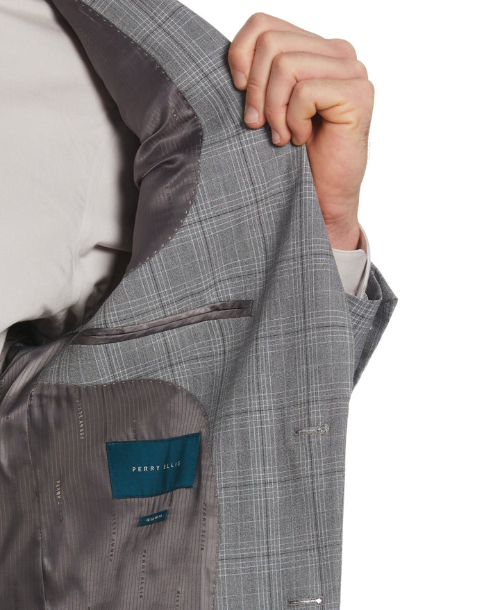 Stretch Gray Fashion Suit Jacket (Grey) 