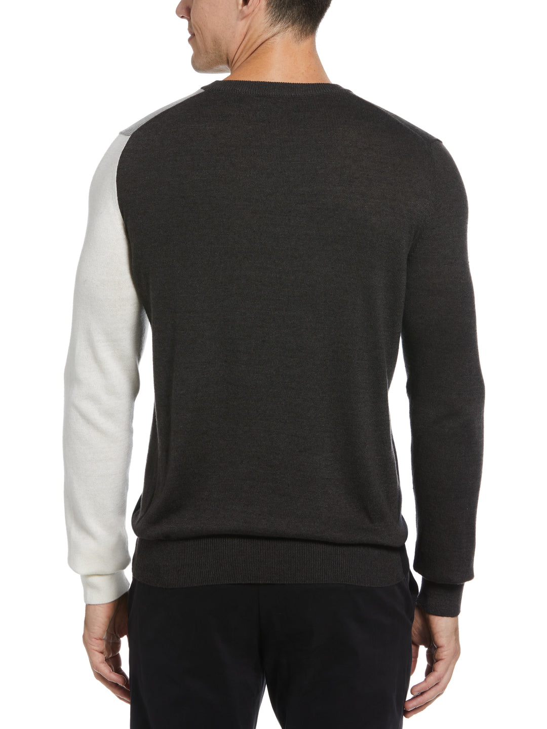Color Block V-Neck Sweater (Black) 