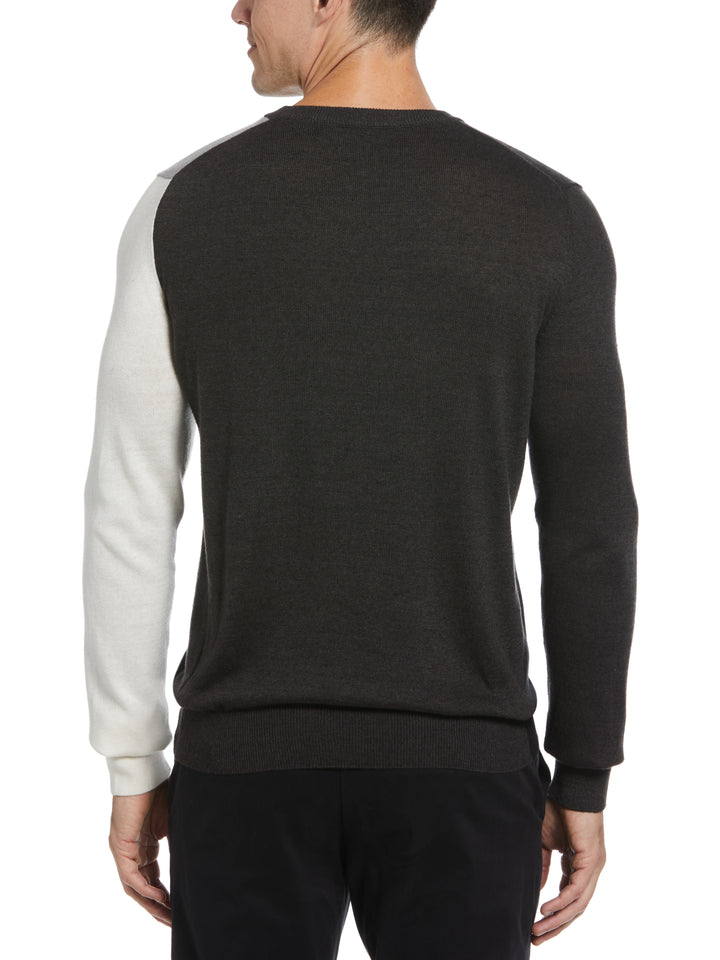 Color Block V-Neck Sweater (Black) 