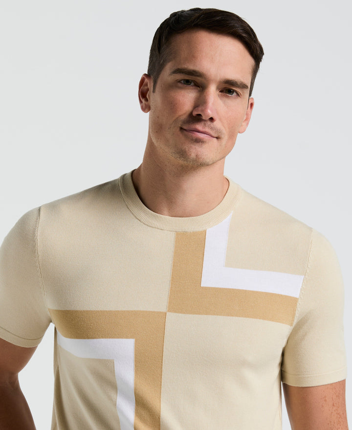 Colorblock Crewneck Sweater Tee (Castle Wall) 