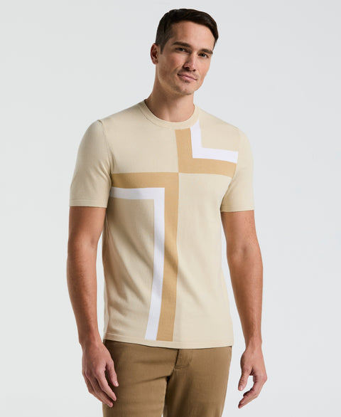 Colorblock Crewneck Sweater Tee (Castle Wall) 
