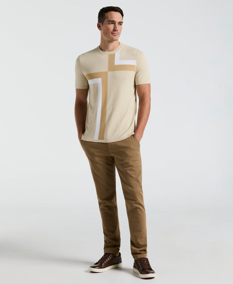 Colorblock Crewneck Sweater Tee (Castle Wall) 