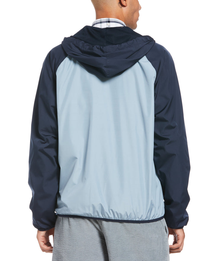 Colorblock hooded windbreaker sale