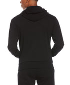 Contrast Drawcord Fleece Hoodie Perry Ellis
