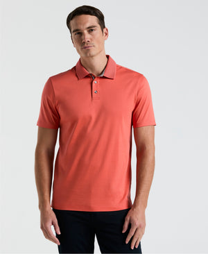 Cool Interlock Textured Polo (Burnt Sienna) 