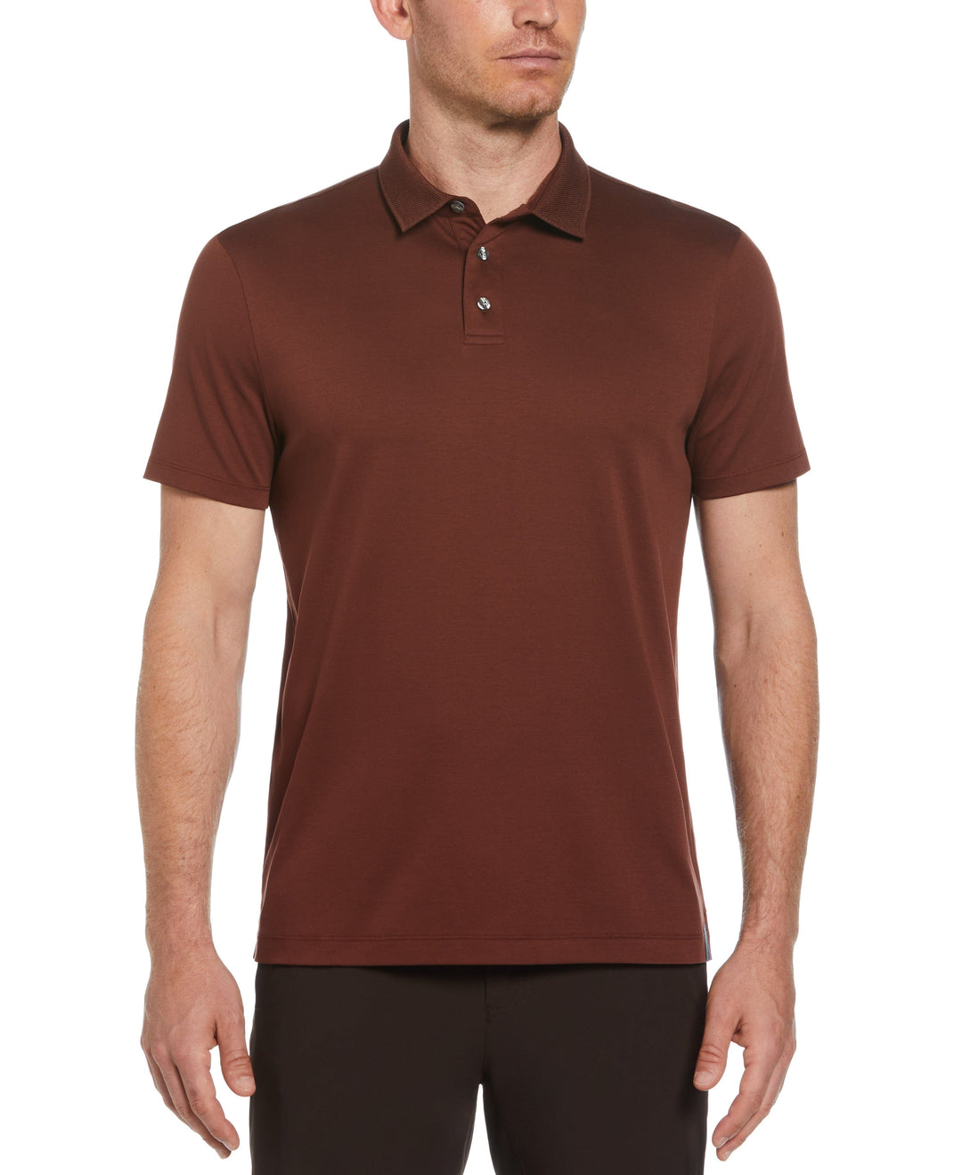 Cool Interlock Textured Collar Polo (Rum Raisin) 