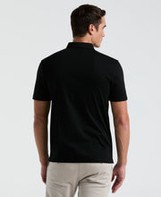 Cotton Textured Knit Polo Shirt (Black) 