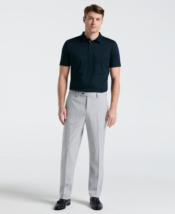 Cotton Textured Knit Polo Shirt (Dark Sapphire) 